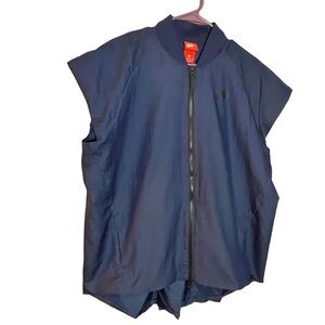 Nike Sportswear Tech Woven Women's zip Jacket blue XL missing detachable sleeves